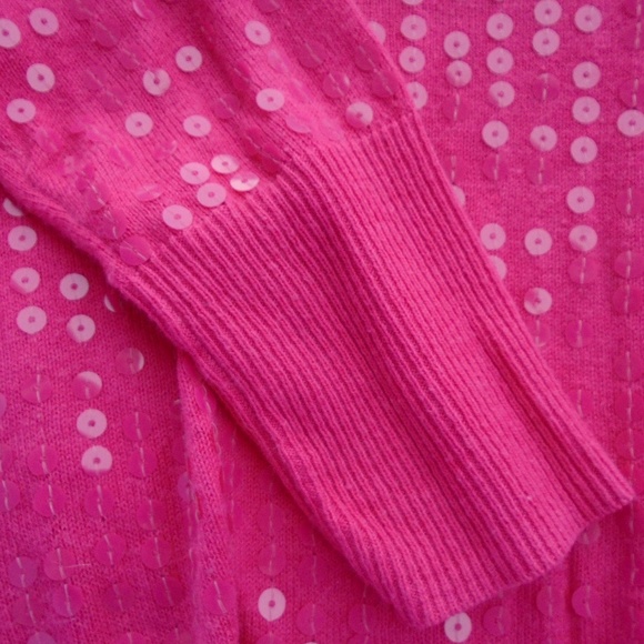 Candies Pink Sequin Sweater Size US Women's S - Picture 3 of 6